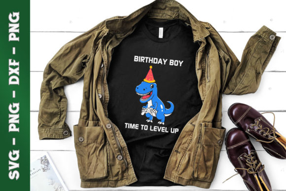 Birthday Boy Dinosaur Graphics for T-Shirt Designs