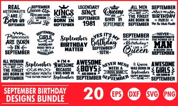 September Birthday Graphics & T-Shirt Designs Review